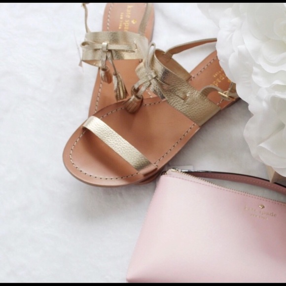 Kate Spade Gold Sandals NWT - Picture 1 of 5